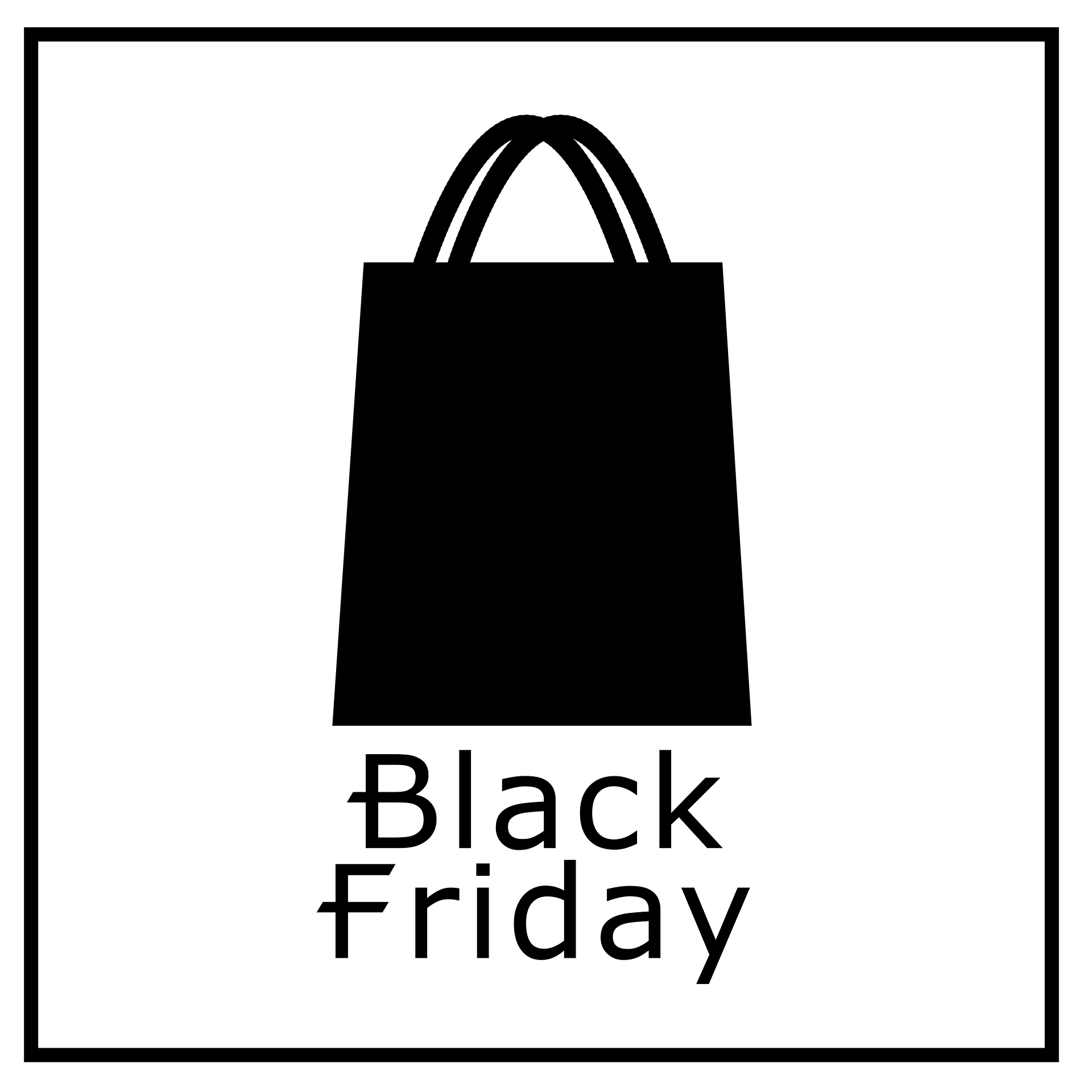 Logo Black Friday mit einer schwarzen Tasche